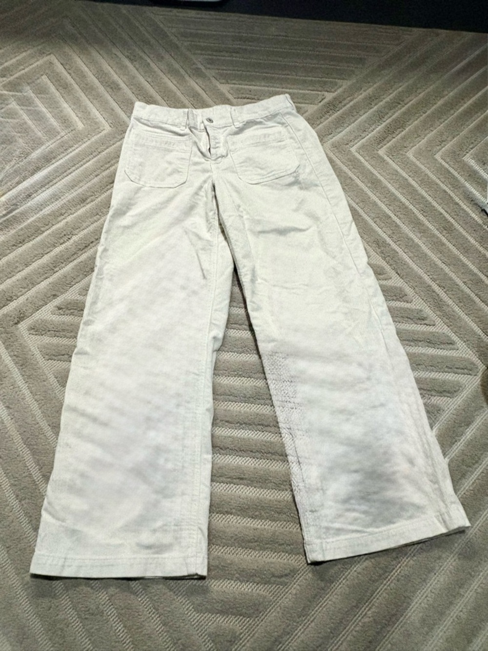 American Eagle Corduroy low ride baggy wide leg 8 Long NWOT cream